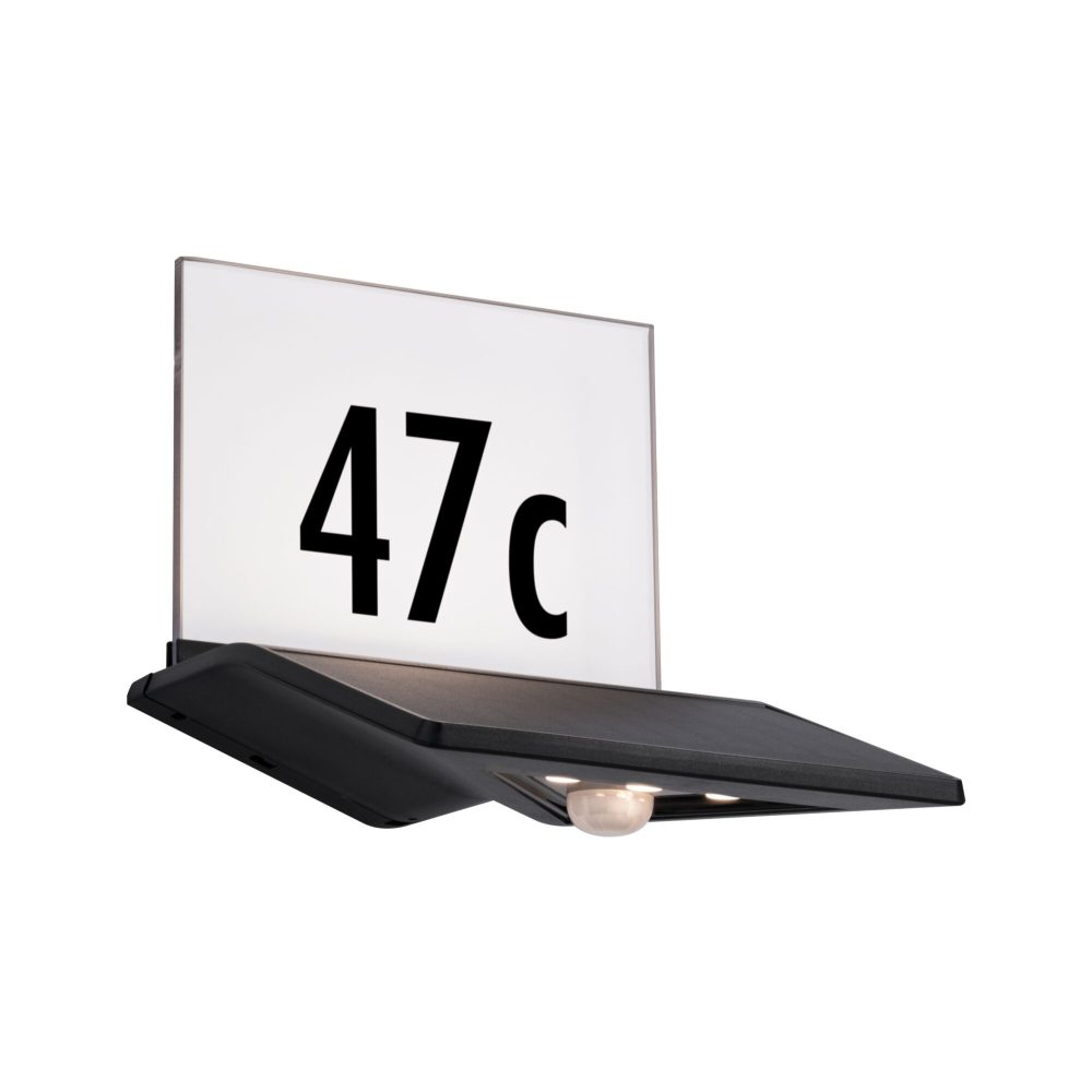 Paulmann 94243 Yoko Solar-Hausnummernleuchte mit Bewegungsmelder EEK: A (A - G) 1.2 W Warmweiß Anthrazit