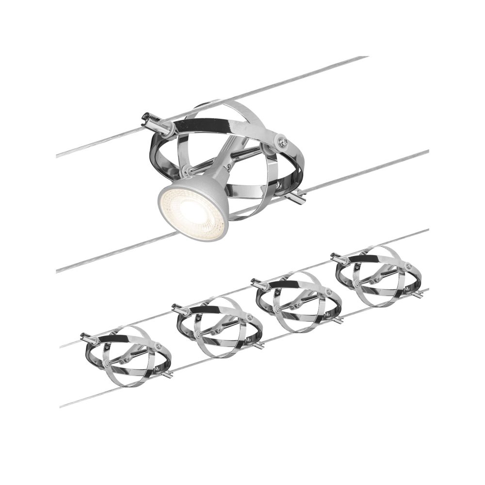Paulmann Cardan 94144 Seil-Basissystem GU5.3 40 W LED Chrom, Chrom (matt)