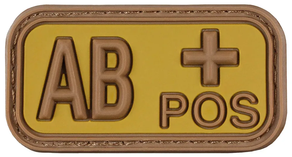 Klettabzeichen, braun-khaki, Blutgruppe 