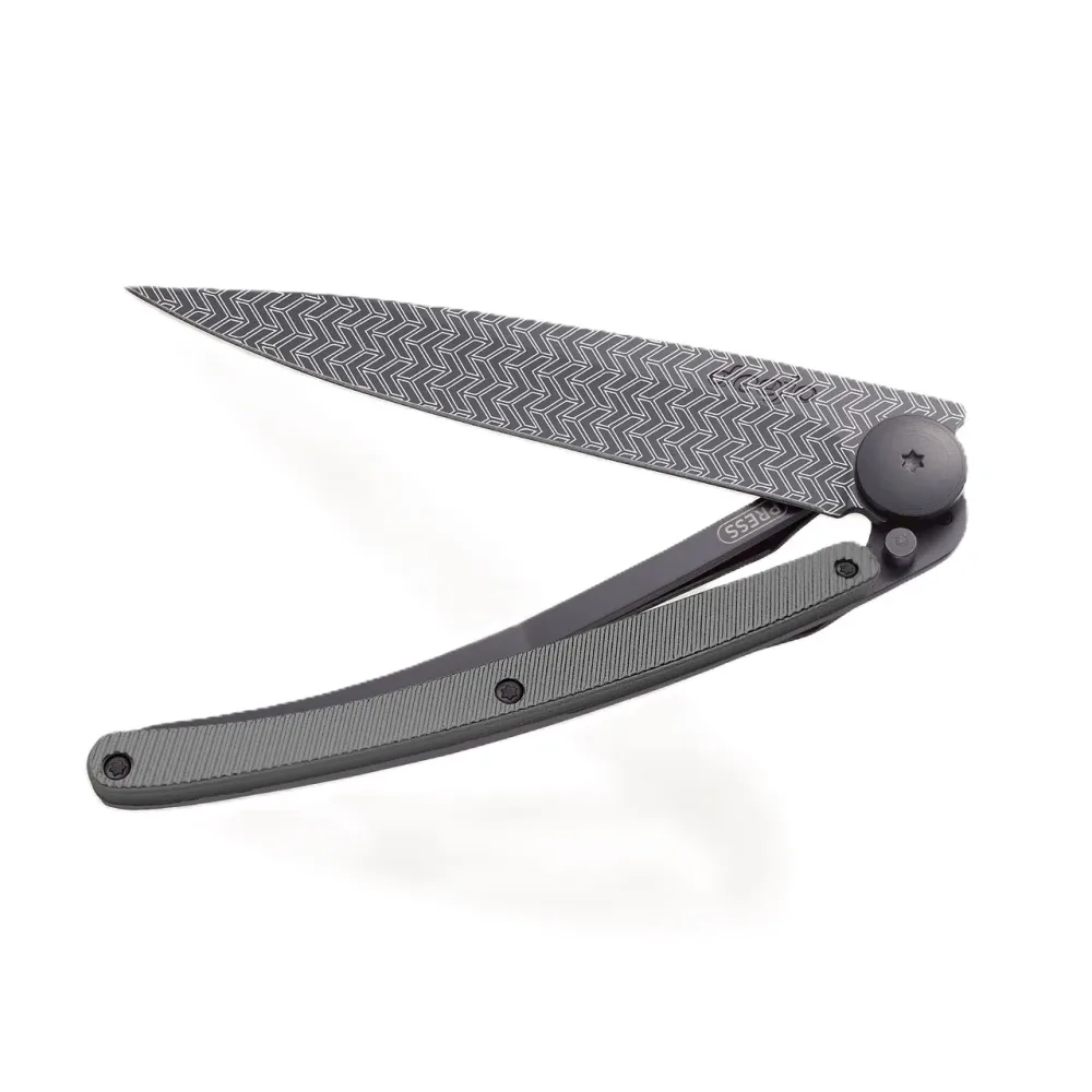 Deejo Klappmesser - Illusion dunkelgrau Aluminium 37g