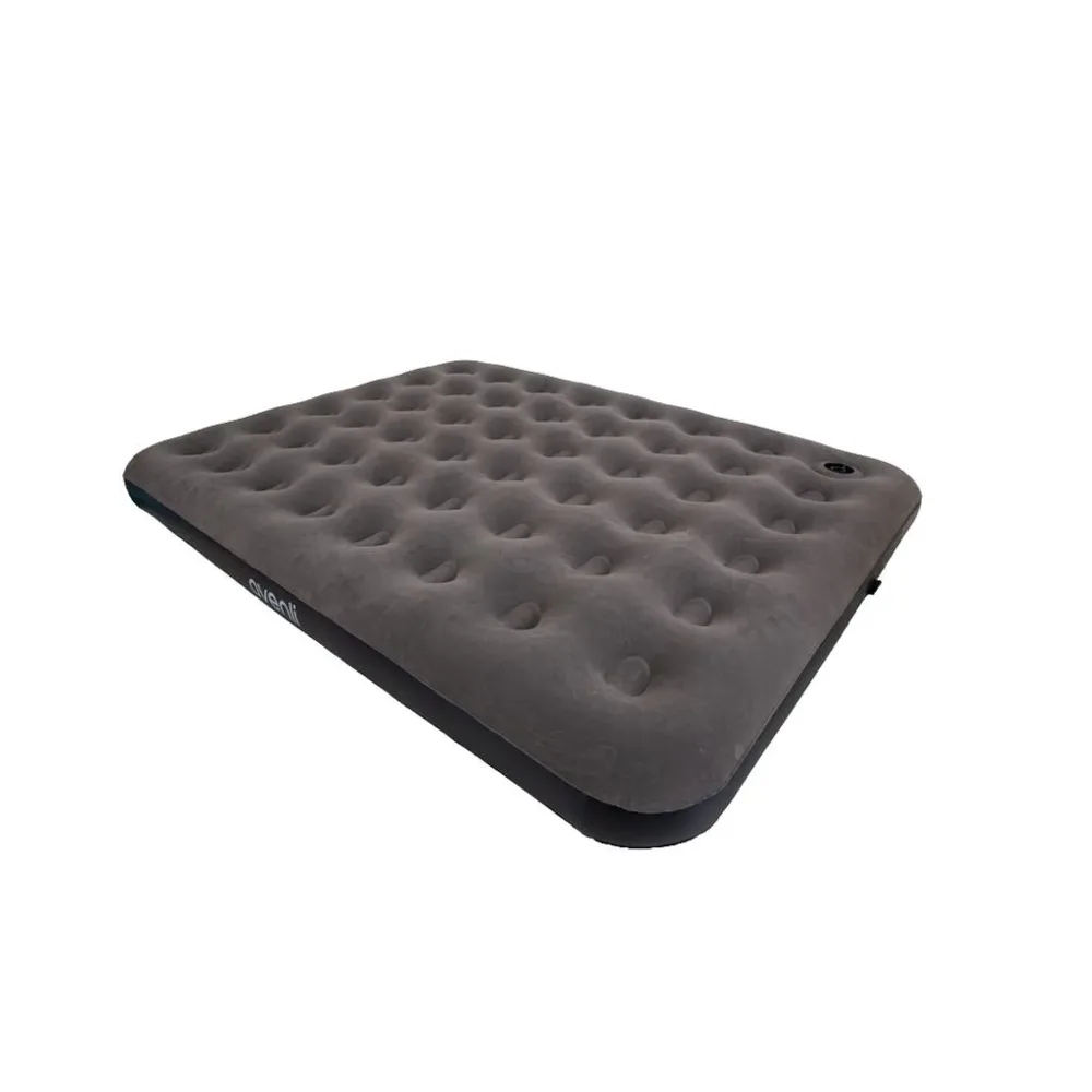 Luftbett für 2 Personen Queensize mit eingebauter Fusspumpe grau (203x152x22cm)