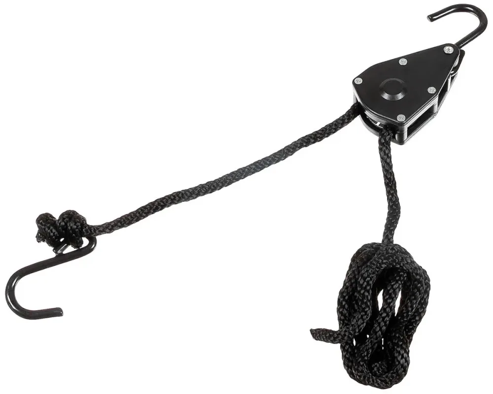 Spannseil, 9 mm, 2 Meter, mit Ratschensicherung, schwarz