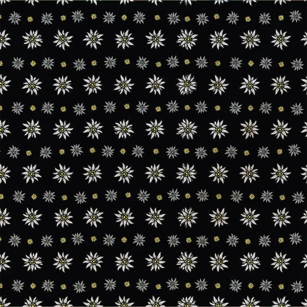 Bandana, schwarz Edelweiss, Gr. 55 x 55 cm, Baumwolle
