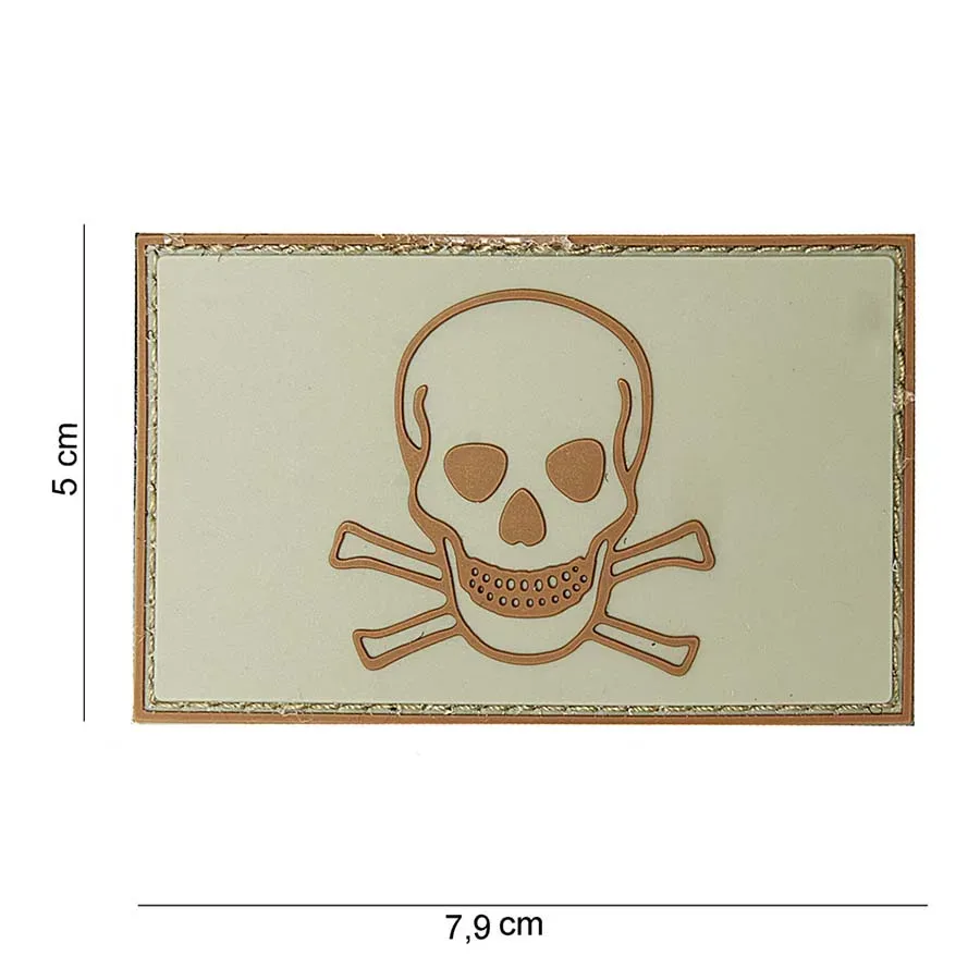 Klettabzeichen Skull And Bones - beige