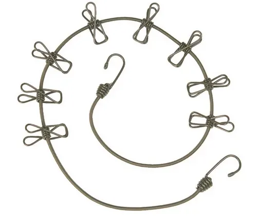 Wäscheleine mit Klammern (oliv)