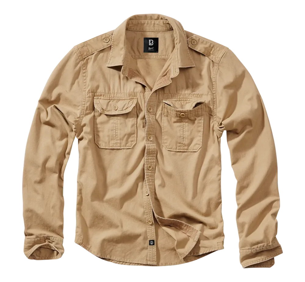Brandit - Vintage Shirt Long Sleeve camel