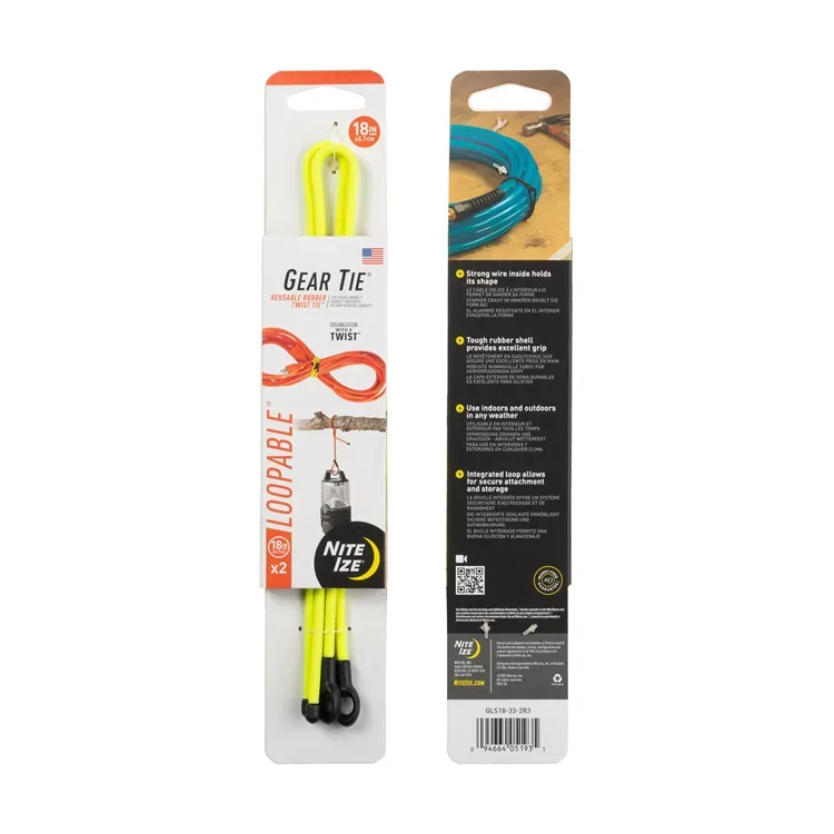 Nite Ize - Mehrzweckbinder Gear Tie Loopable, 18 Inch (neon gelb)