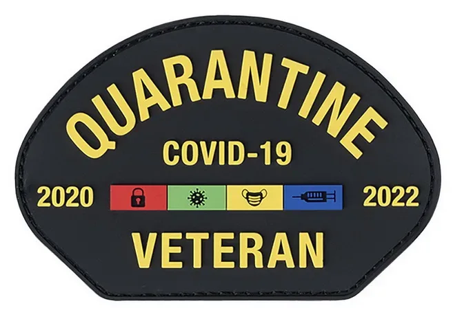 Klettabzeichen Quarantine Veteran Covid-19 - color