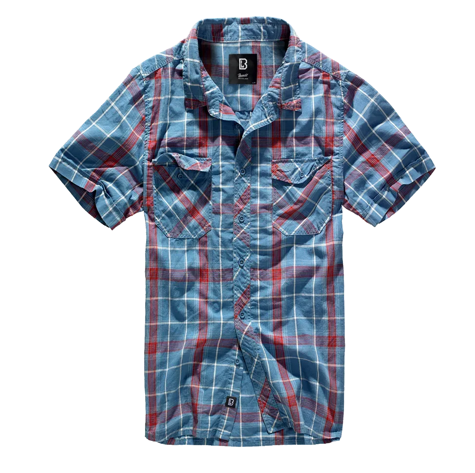 Brandit - Roadstar Shirt Short Sleeve red/blue