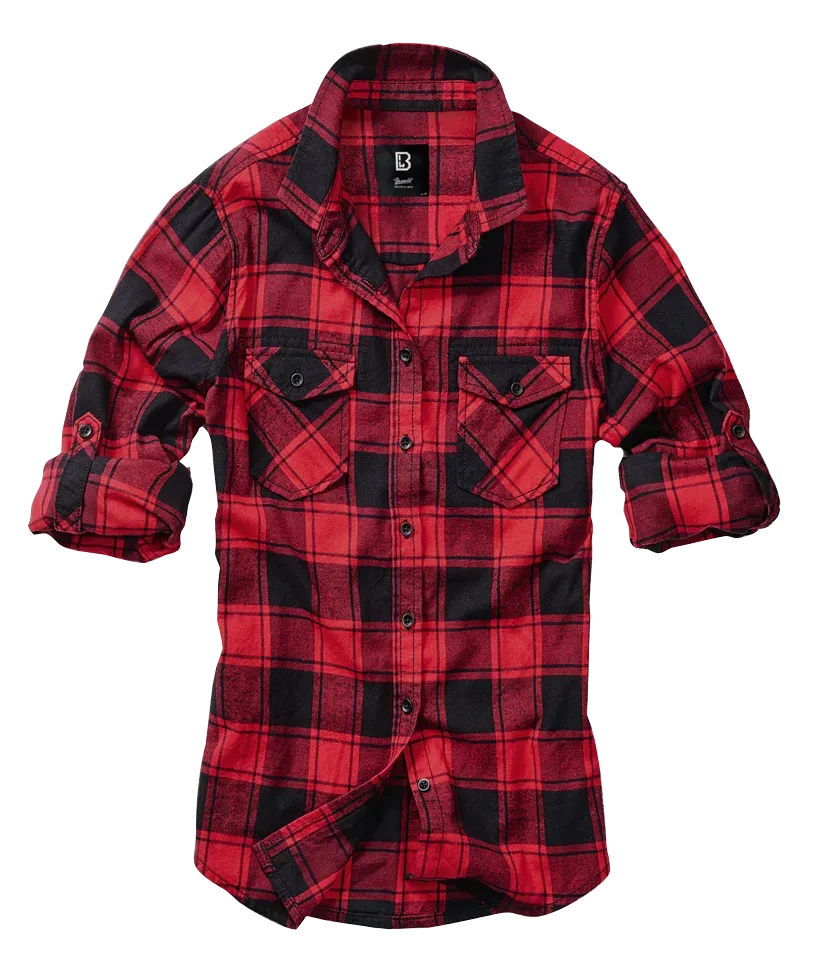 Brandit - Women Amy Flannel Shirt Long Sleeve red/black