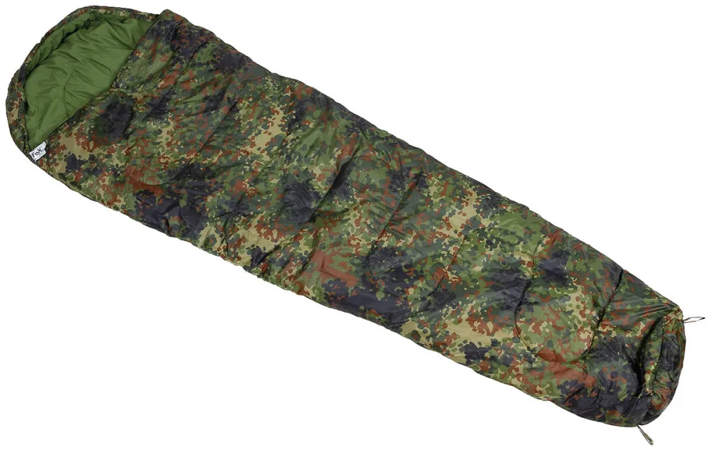 Mumienschlafsack, flecktarn, 2-lagige Füllung