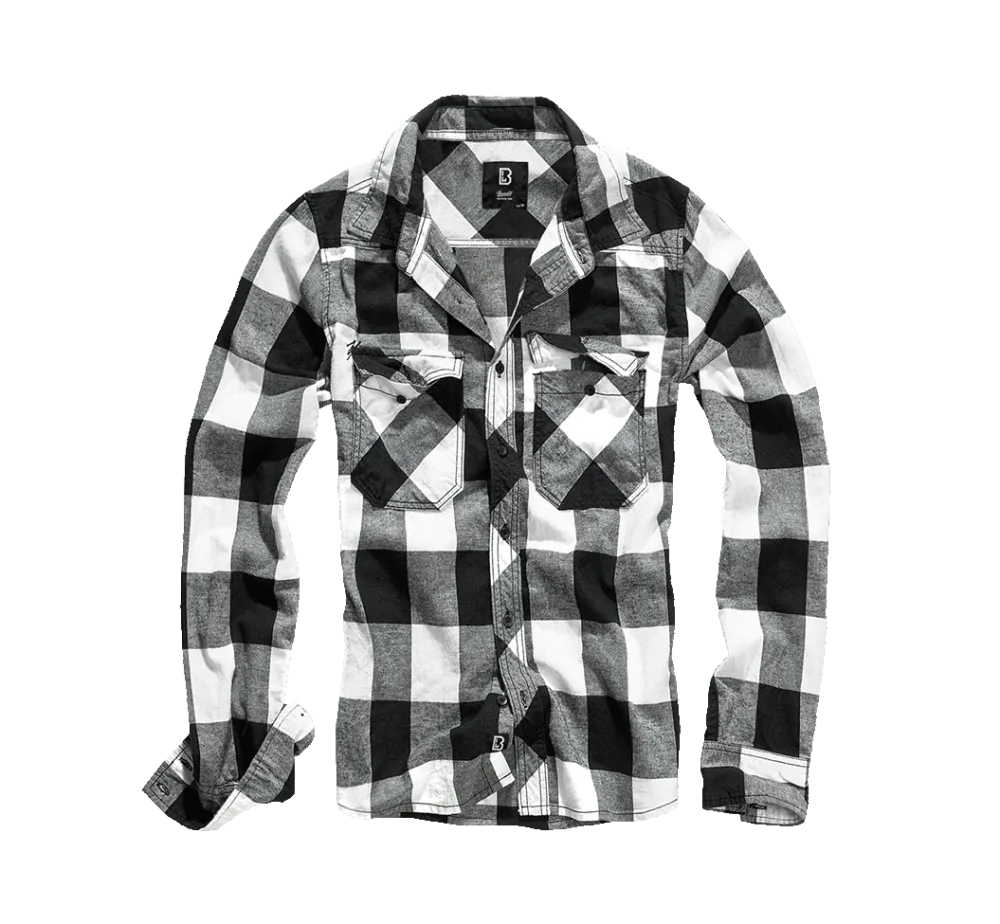 Brandit - Check Shirt Long Sleeve white/black