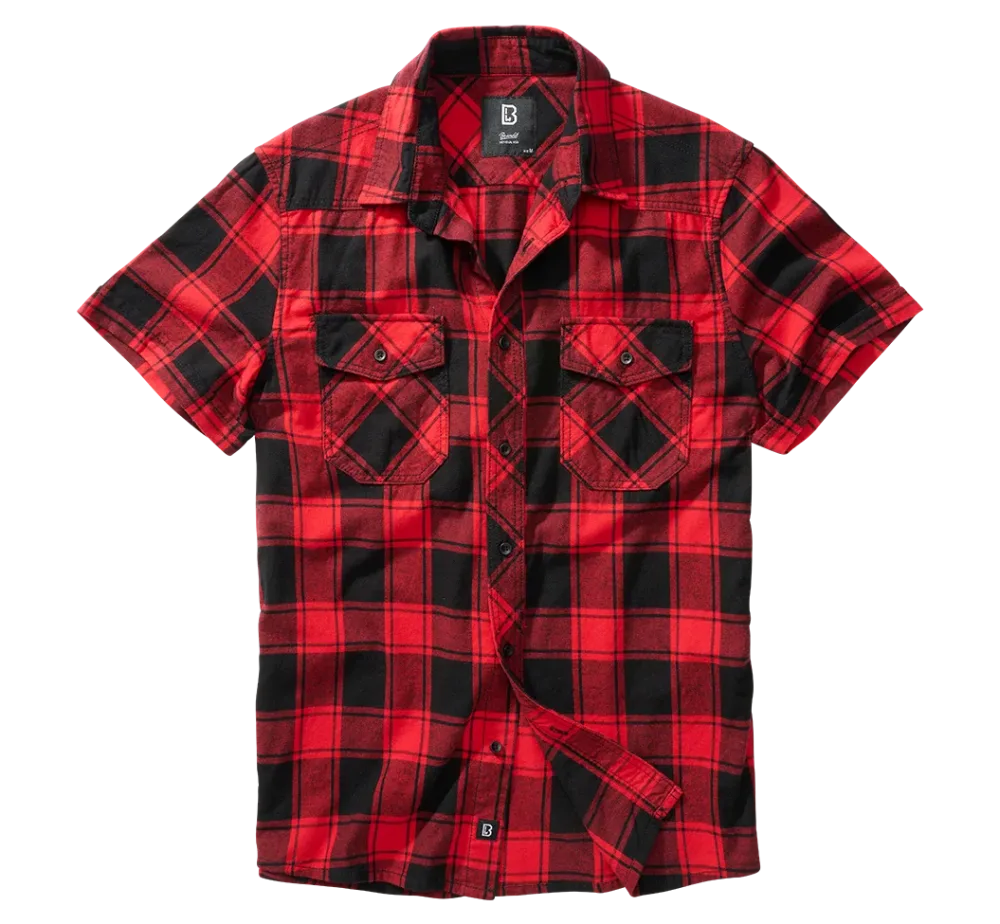 Brandit - Check Shirt Short Sleeve red/black