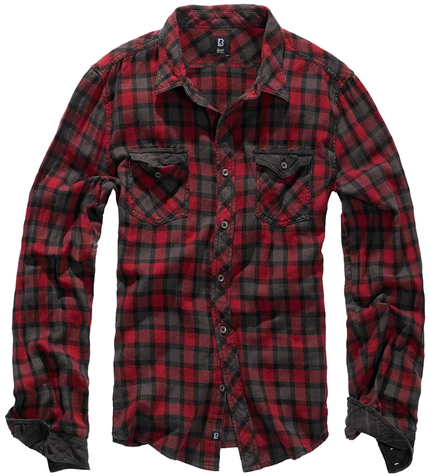 Brandit - Duncan Check Shirt Long Sleeve red-brown