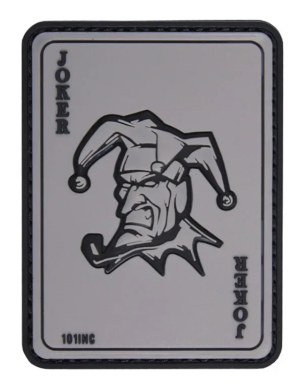 Klettabzeichen Joker - grau