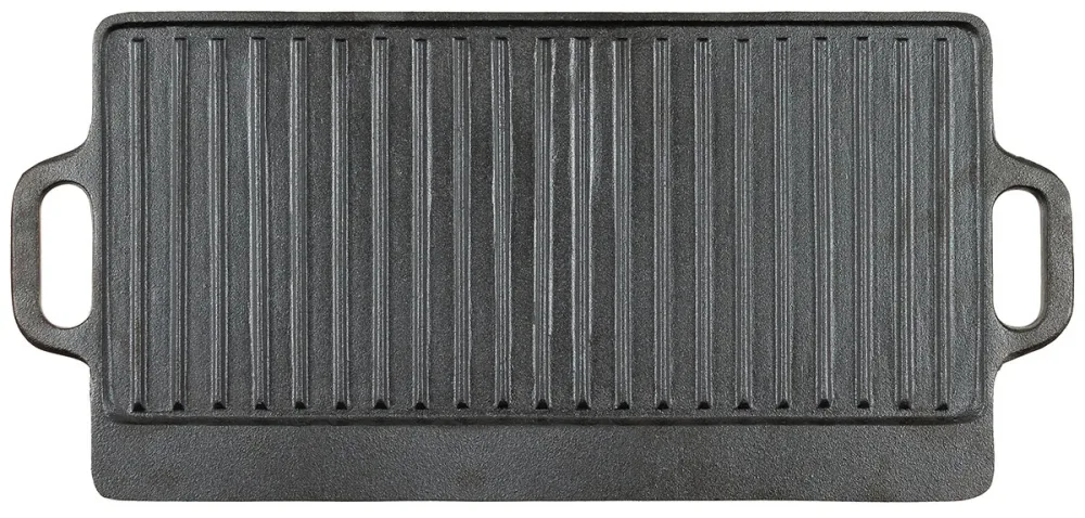 Grillplatte, Gusseisen, 2 Griffe, ca. 50 x 23 x 1,5 cm