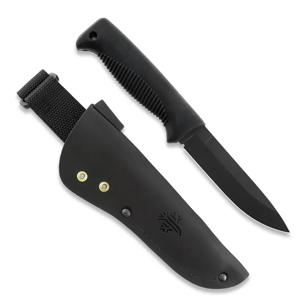 Peltonen Knives - M07 Ranger Puukko schwarz, PTFE Teflon, Lederscheide (schwarz)