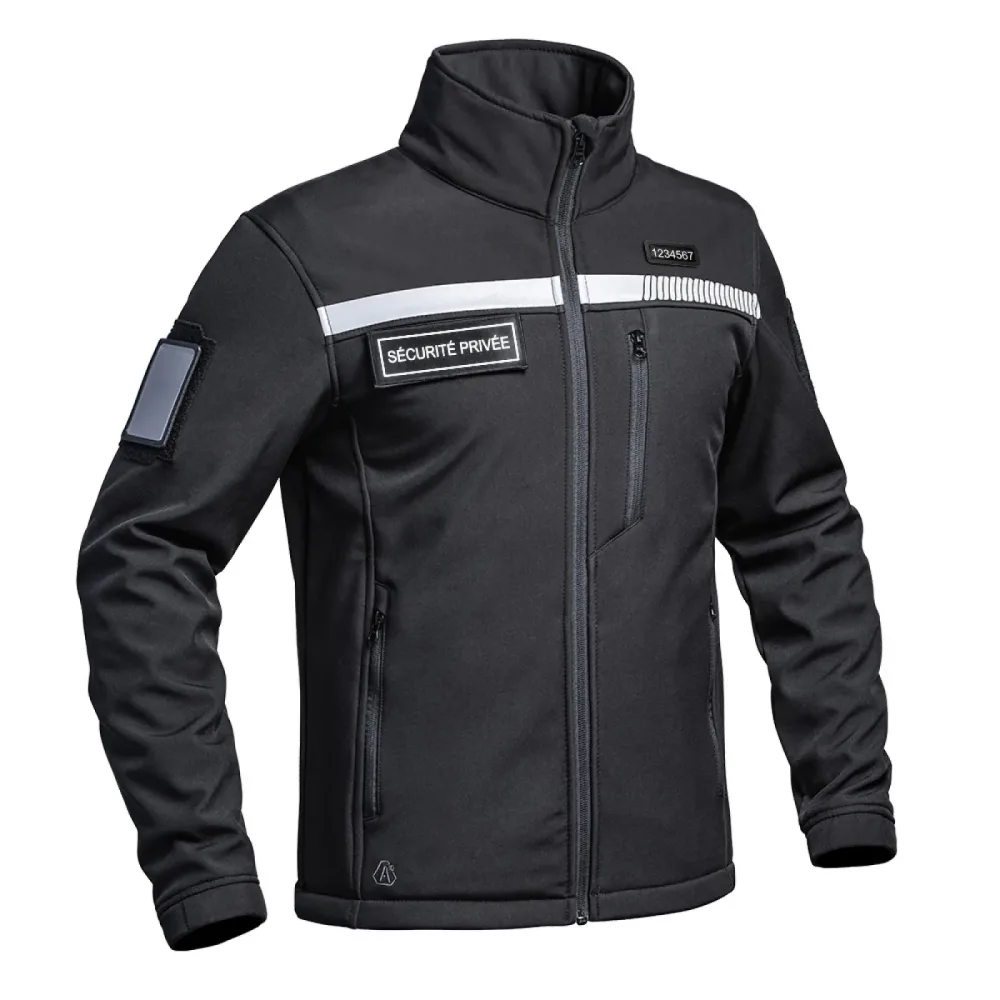 A10 Equipment - Softshell Jacke SECU-ONE HV-Tape Security (schwarz)