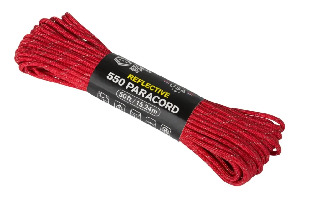 Atwood Rope MFG - 550 Reflective Paracord 15m (rot)