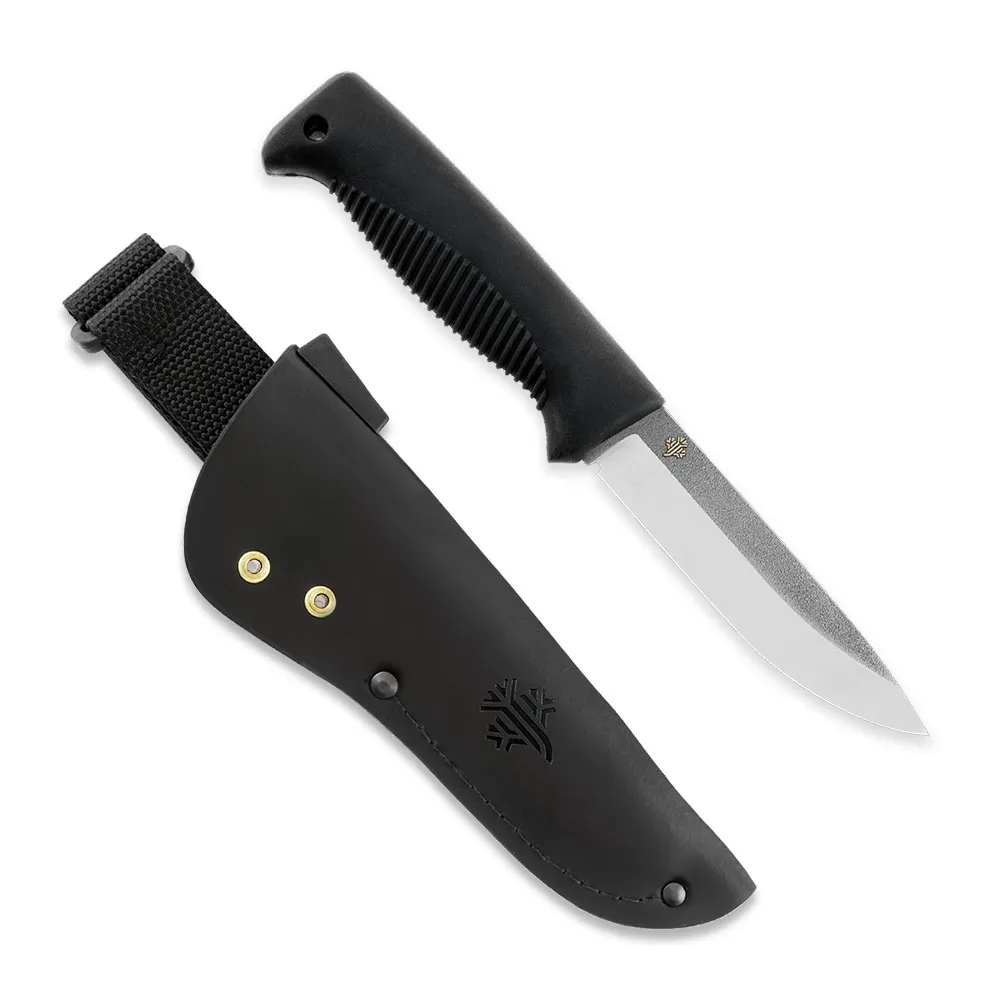 Peltonen Knives - M07 N690 Ranger Puukko schwarz, unbeschichtet, Lederscheide (schwarz)
