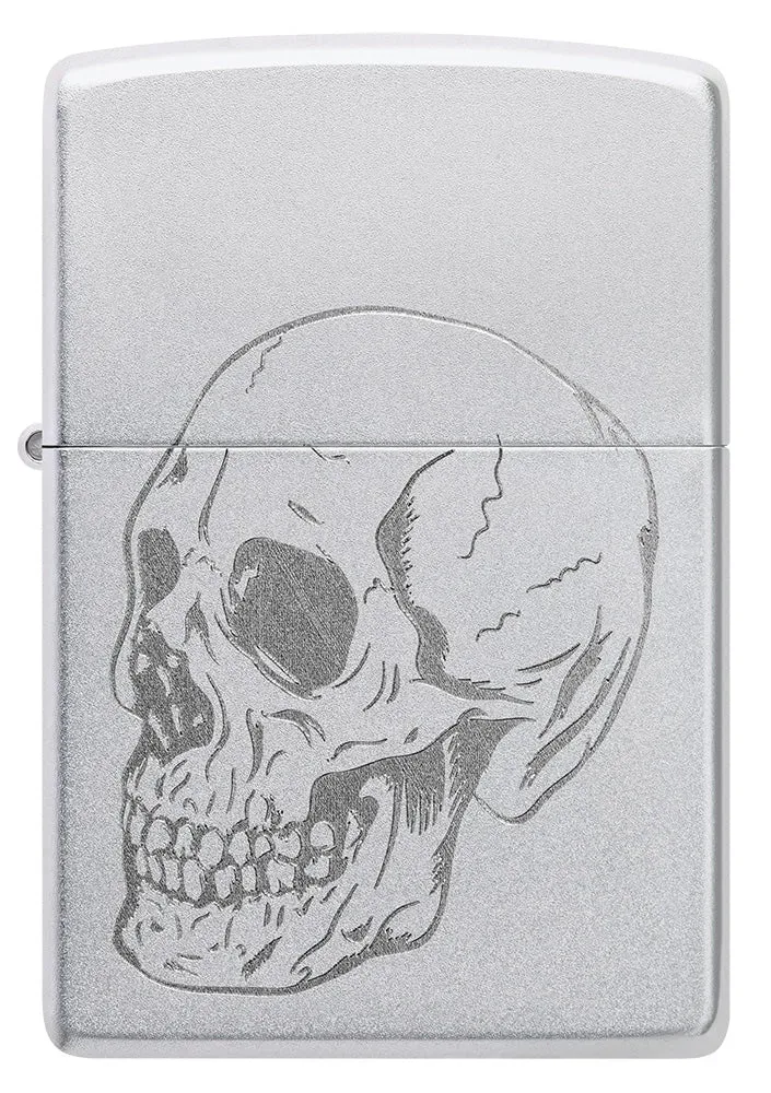 Zippo Feuerzeug - Dezenter Totenkopf (satin chrome)