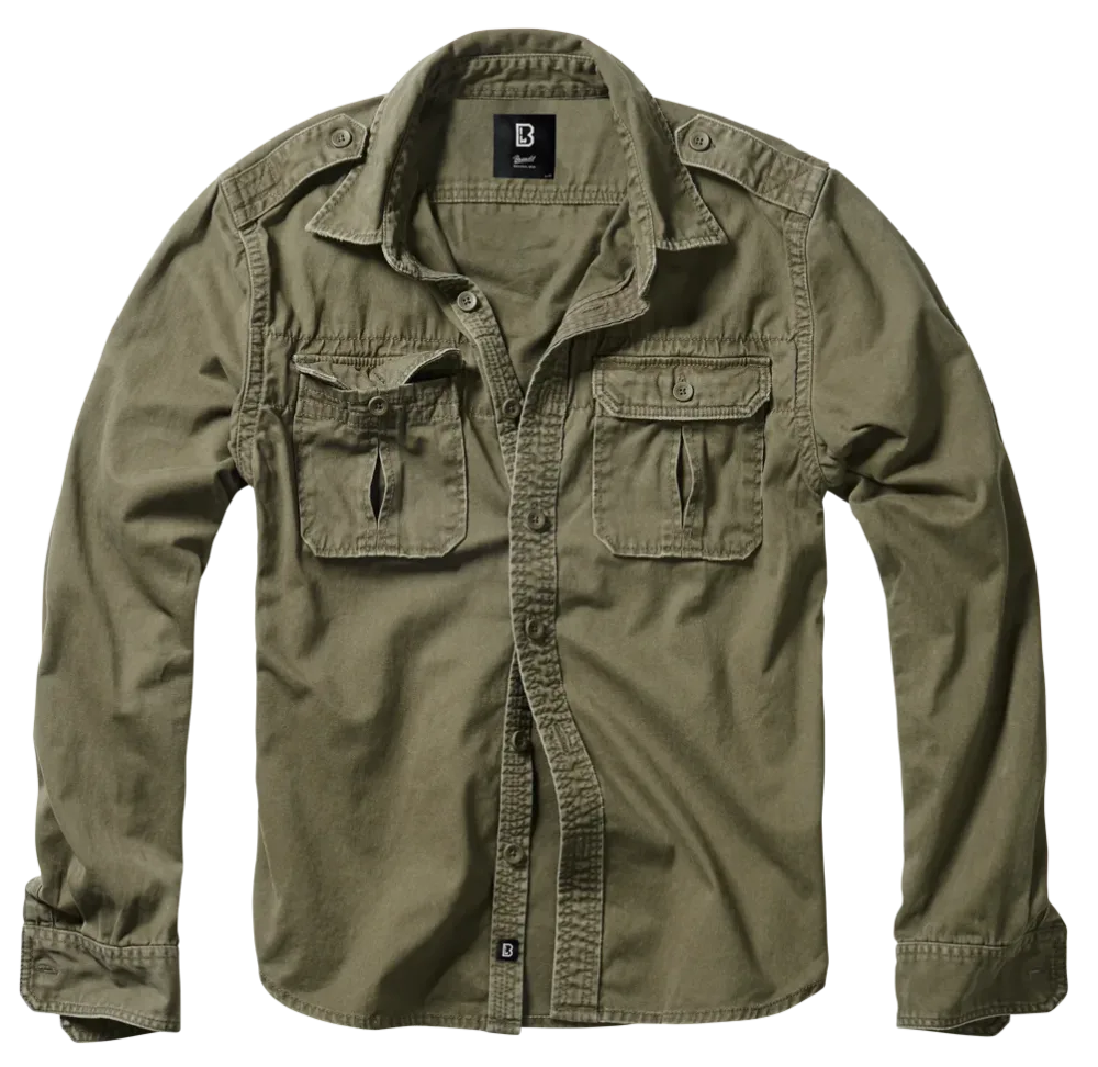 Brandit - Vintage Shirt Long Sleeve olive