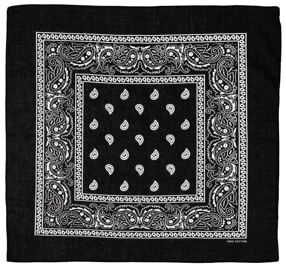 Bandana, schwarz-weiss, ca. 55 x 55 cm, Baumwolle
