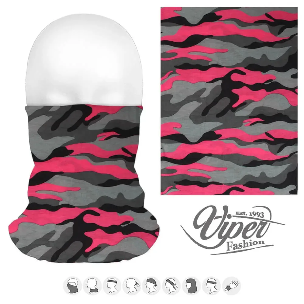 Mehrzweckschal 9 in 1, pink grau 