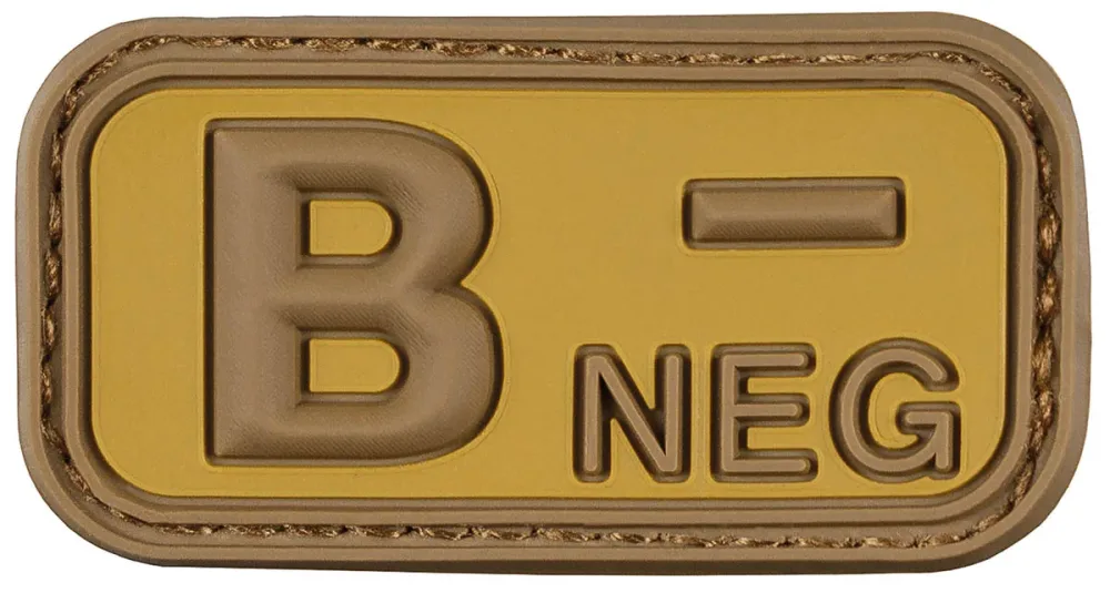 Klettabzeichen, braun-khaki, Blutgruppe 