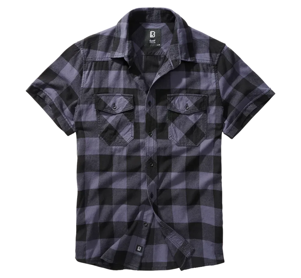 Brandit - Check Shirt Short Sleeve black/grey