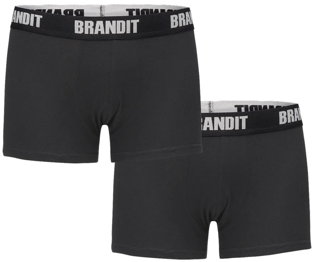 Brandit - Boxer Shorts Logo 2 Pack black-black