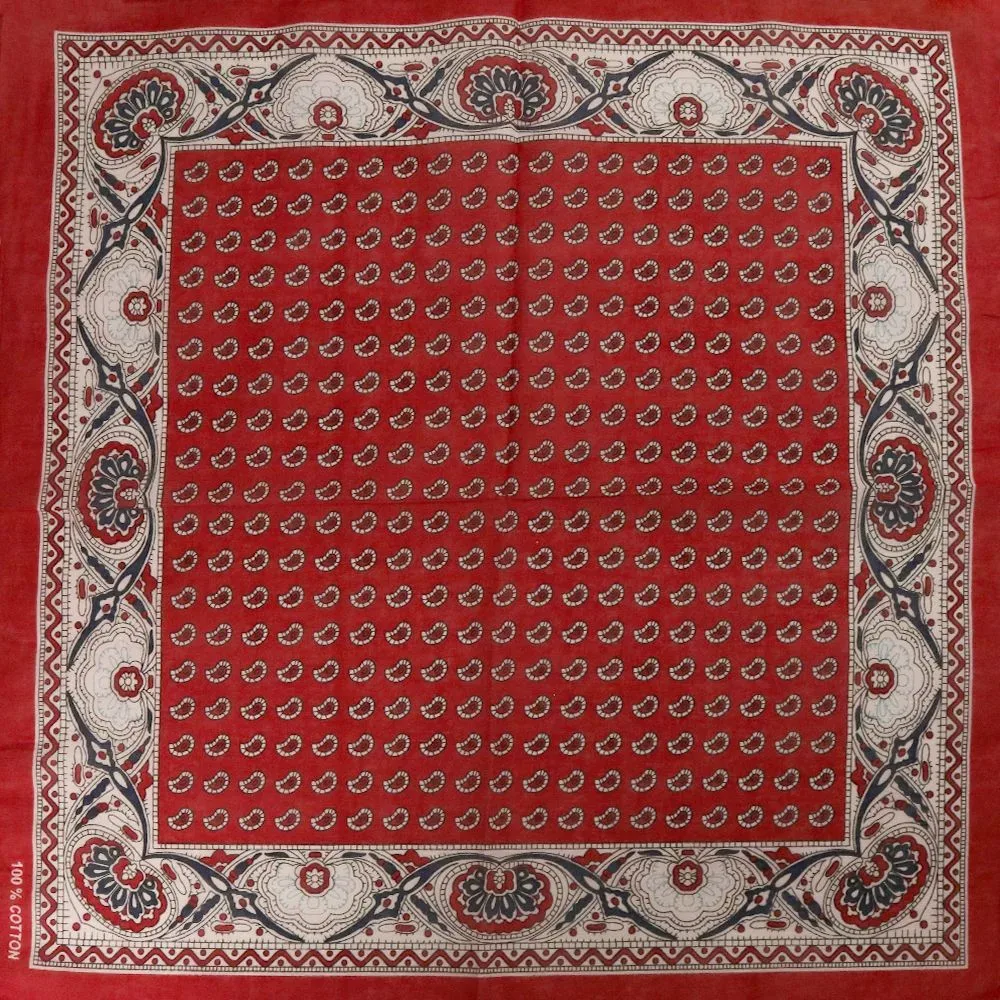 Bandana, rot Ornamente, Gr. 54 x 54 cm, Baumwolle