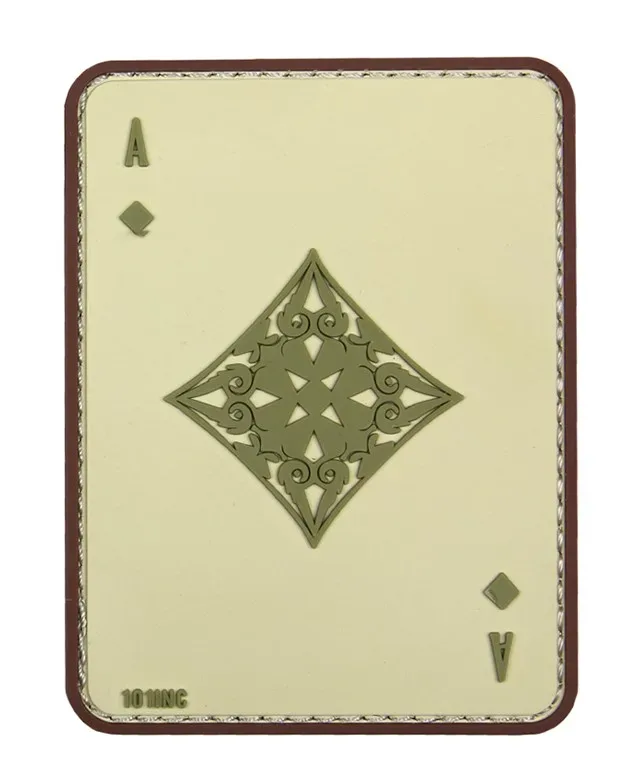 Klettabzeichen Karo Ass - coyote