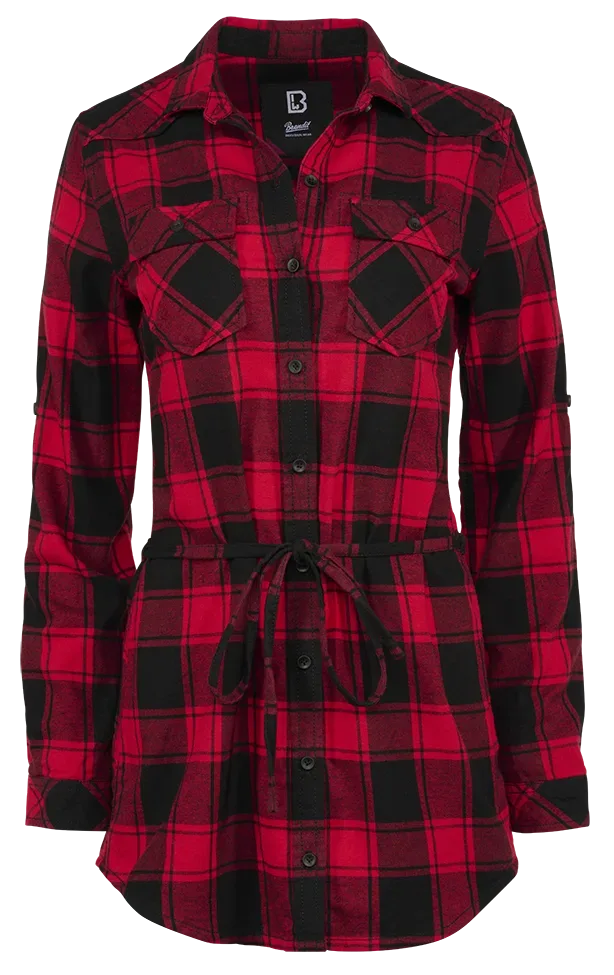 Brandit - Women Lucy Longshirt Long Sleeve red/black