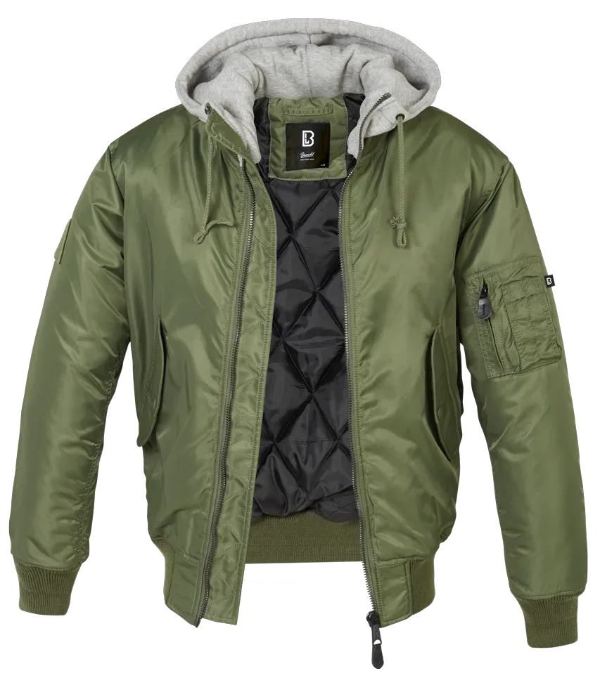 Brandit - MA1 Sweat Hooded Jacket olive-grey
