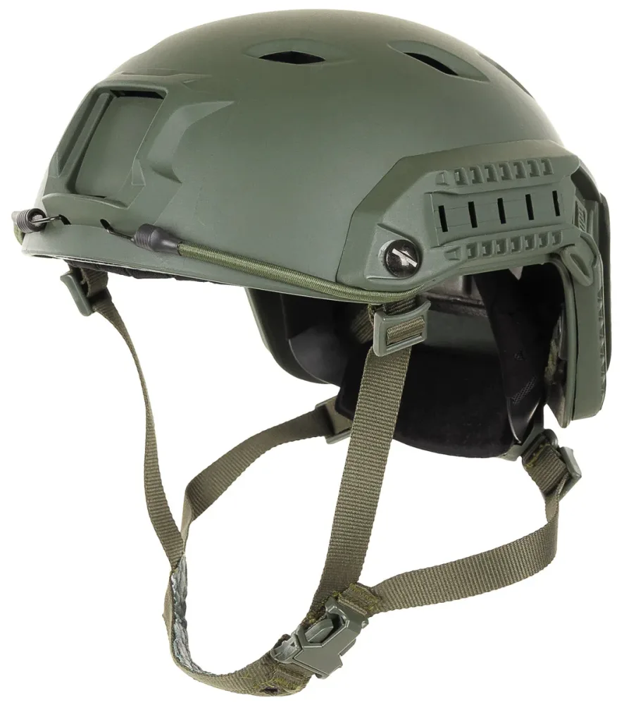 US Helm, FAST-Fallschirmjäger, oliv, Rails, ABS-Kunststoff