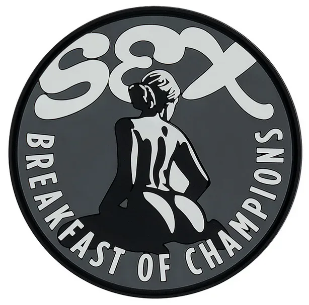 Klettabzeichen Sex Breakfast Of Champions - grau