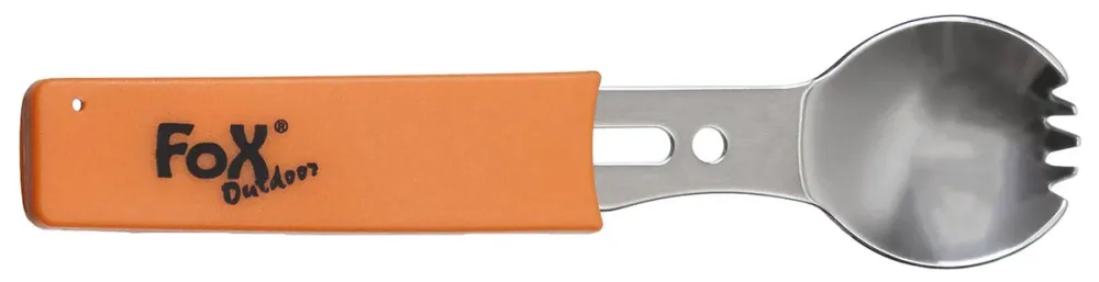 Multifunktionsgöffel, Edelstahl, Griff orange