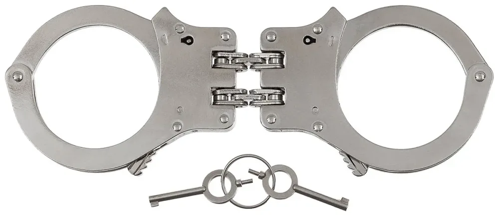Handschellen, mit Doppelkette, stabile Ausführg., 2 Schlüssel
