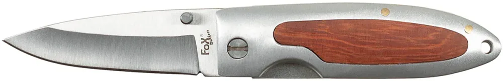 Klappmesser, Einhand, silber, Holzeinlage