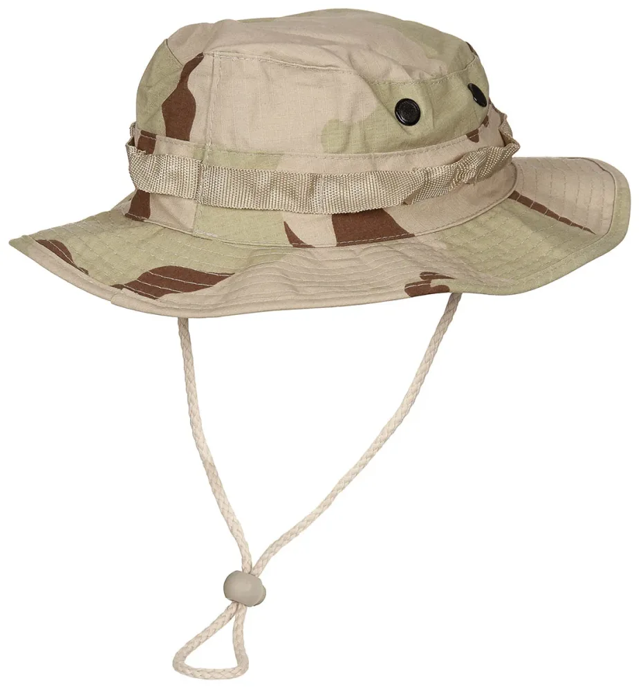 US GI Buschhut, Kinnband, GI Boonie, Rip Stop, 3 Fa. desert