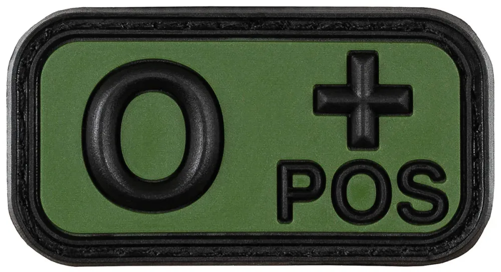 Klettabzeichen, schwarz-oliv, Blutgruppe 