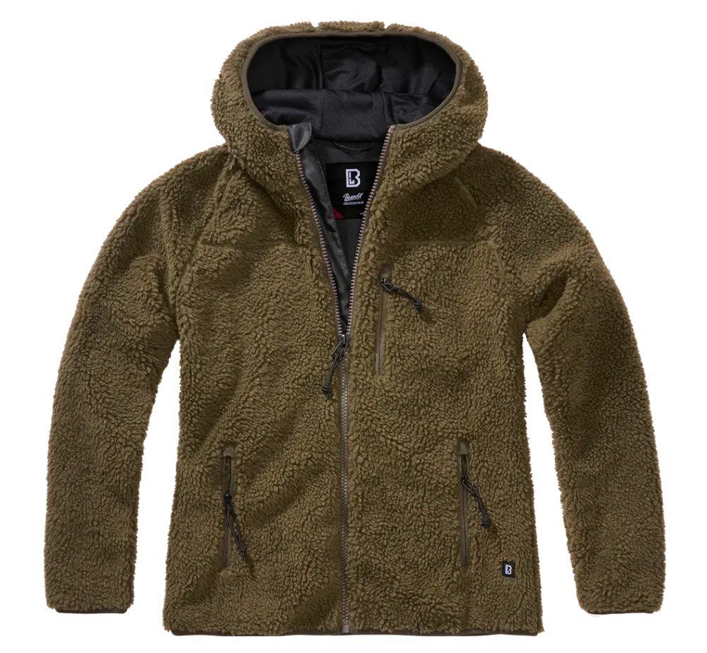 Brandit - Women Teddyfleece Jacket Hooded olive