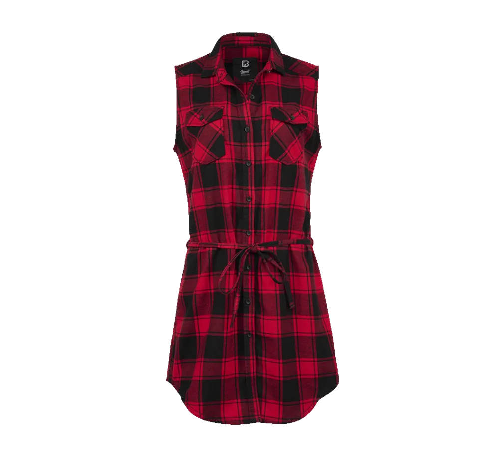 Brandit - Women Gracey Longshirt Sleeveless red/black