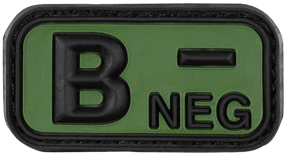 Klettabzeichen, schwarz-oliv, Blutgruppe 