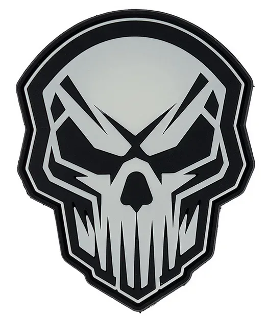 Klettabzeichen Angry skull - glow in the dark