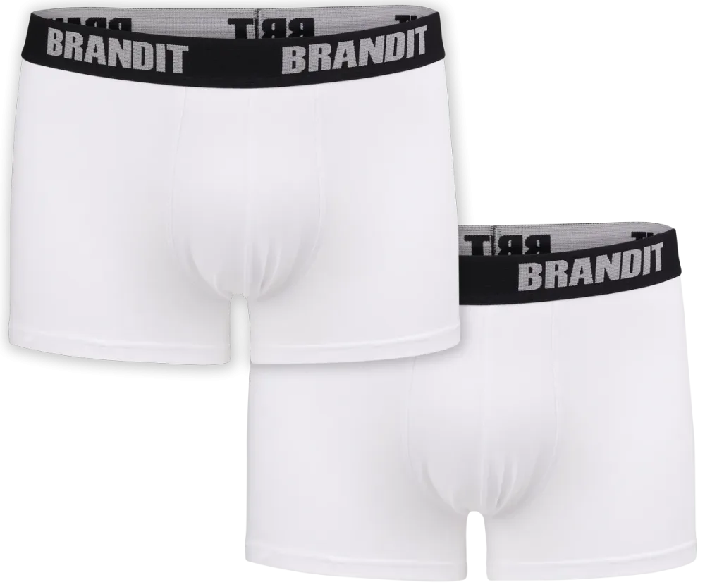 Brandit - Boxer Shorts Logo 2 Pack white-white