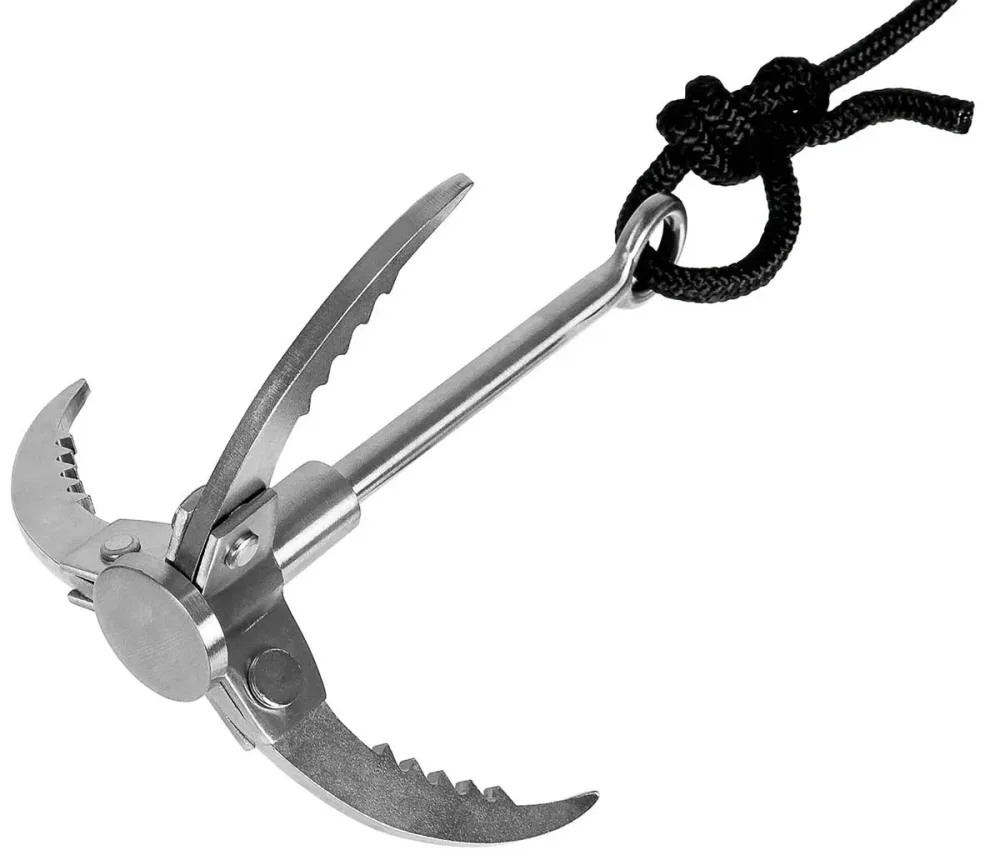 Wurfanker, Metall, klappbar, mit Seil