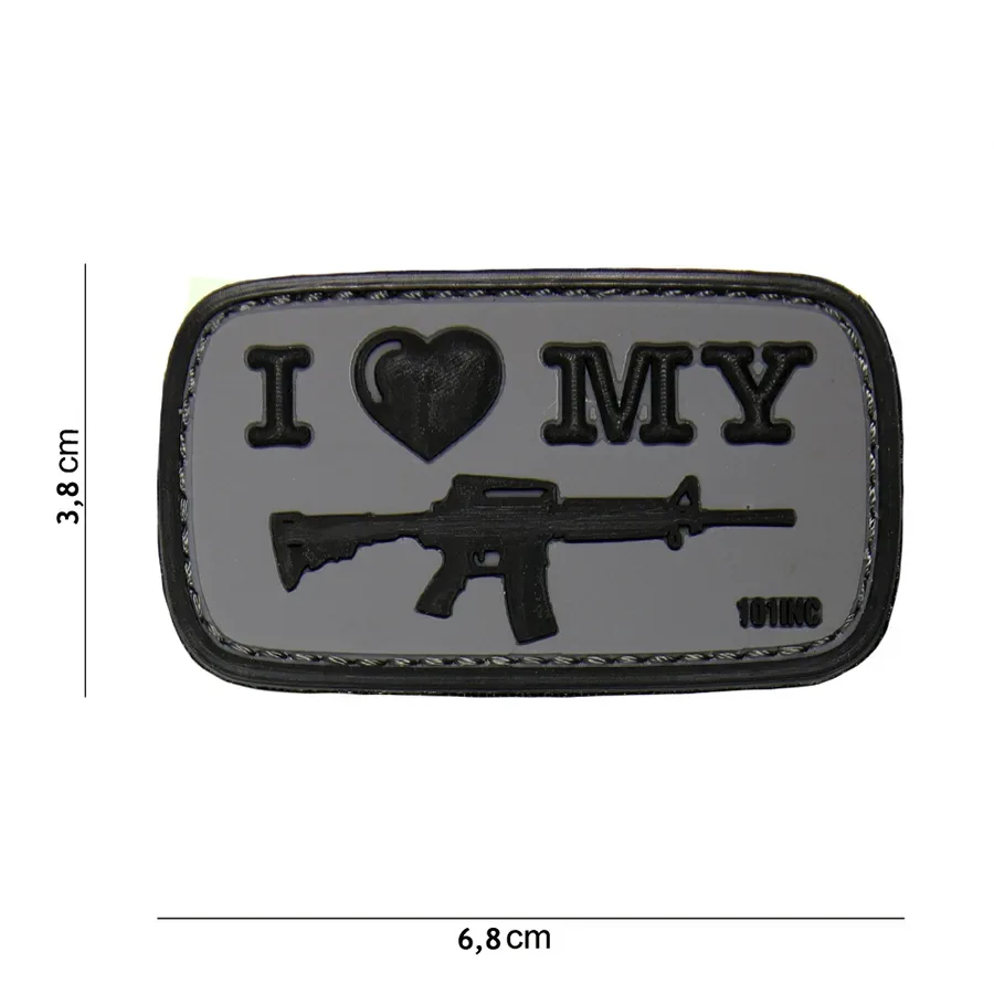 Klettabzeichen I Love My M4 - grau