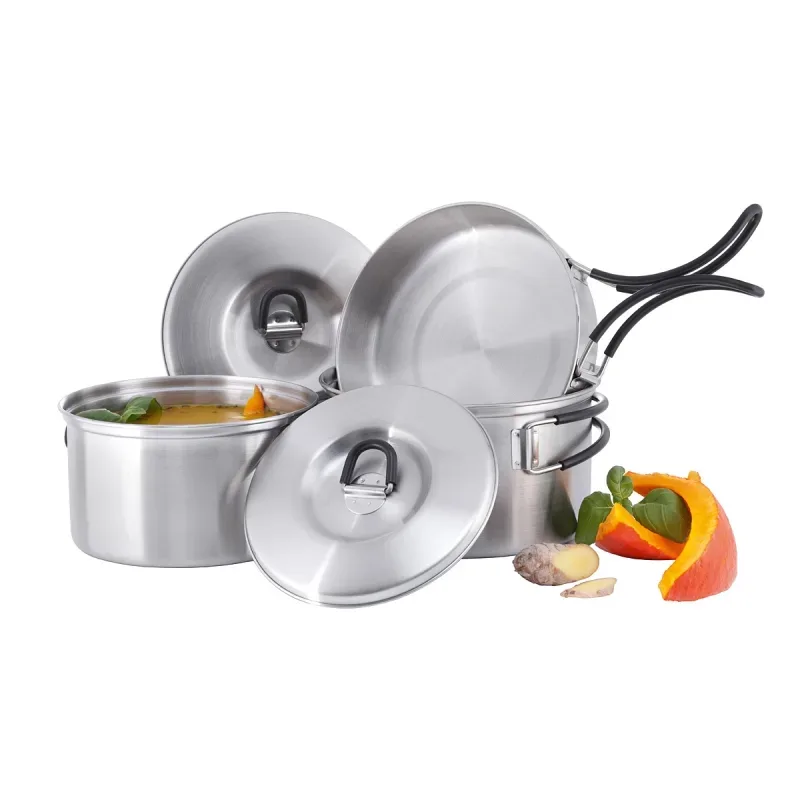 Tatonka - Edelstahl-Kochset mit Klappgriffen